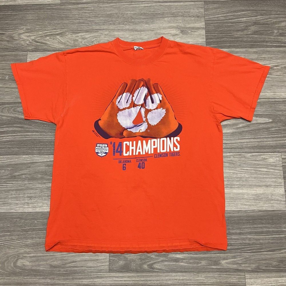 Clemson‎ Tigers T Shirt Men Extra Large Orange White Paw NCAA Champion ACC Tee